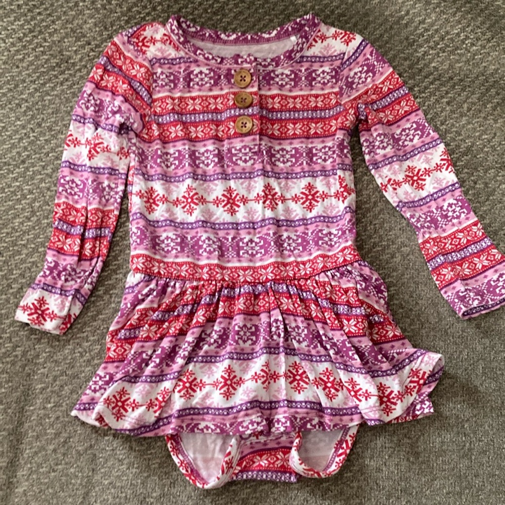 Posh peanut one piece Henley twirl bodysuit